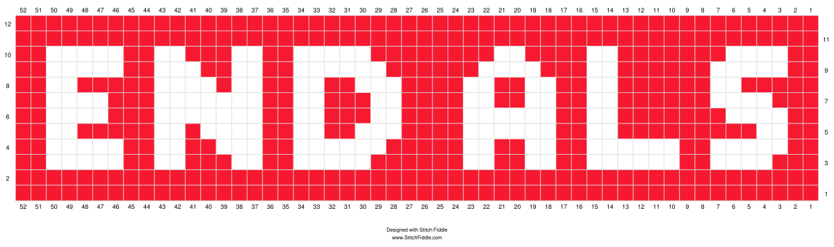 Chart for END ALS duplicate stitch